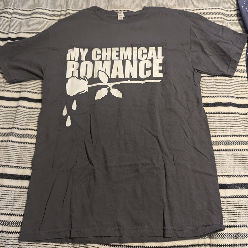 My Chemical Romance Gray Rose Medium Cotton T-Shirt